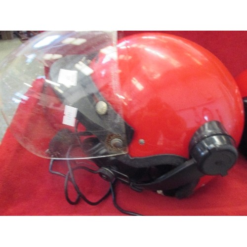 137 - 2 ULTRA-PRO HELMETS FITTED WITH ULTRA-COM BILSOM COMMUNICATIONS MICROPHONES & HEADPHONES