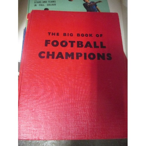 206 - 9 X VINTAGE FOOTBALL BOOKS INCL BOBBY CHARLTON'S BOOK OF EUROPEAN FOOTBALL, STANLEY MATTHEWS FOOTBAL... 