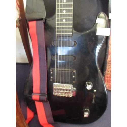 126 - BLACK ENCORE ELECTRIC GUITAR WITH CARRY CASE