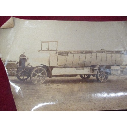 416 - 6 X EARLY 20TH CENTURY PHOTOGRAPHS OF BUSES INCLUDING A CIRCA 1930 CHARABANC, THE SILVER QUEEN DOUBL... 