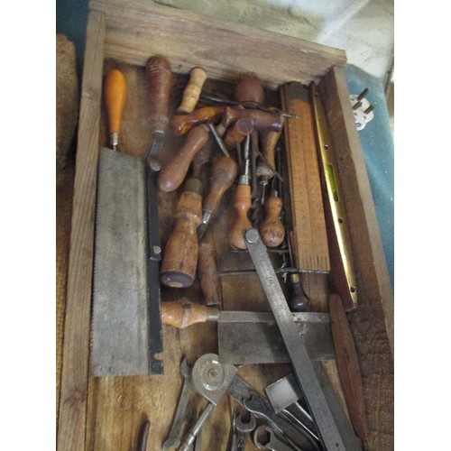 163 - TRAY OF VINTAGE TOOLS