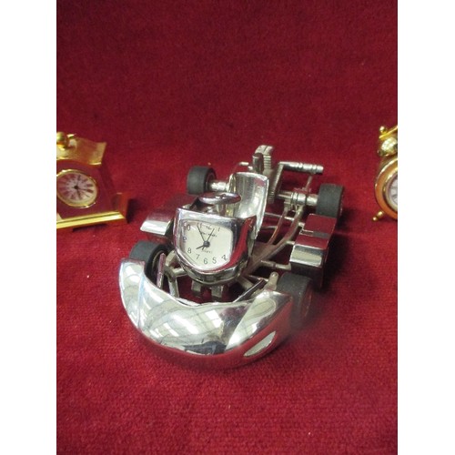 240 - 8 MINIATURE CLOCKS INCLUDING GO-KART