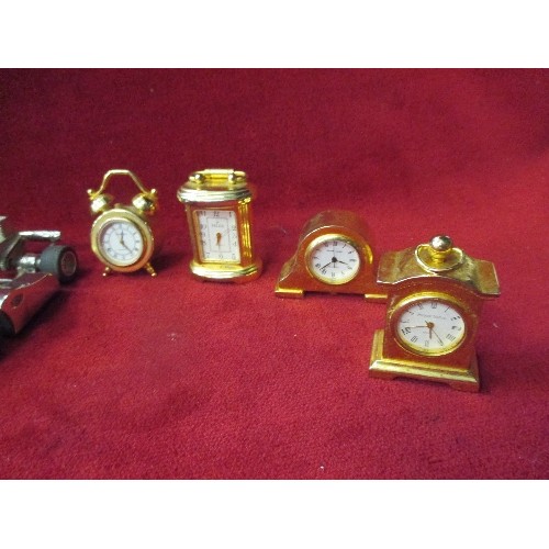 240 - 8 MINIATURE CLOCKS INCLUDING GO-KART