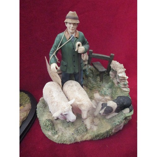 289 - 3 SHEEPDOG ORNAMENTS