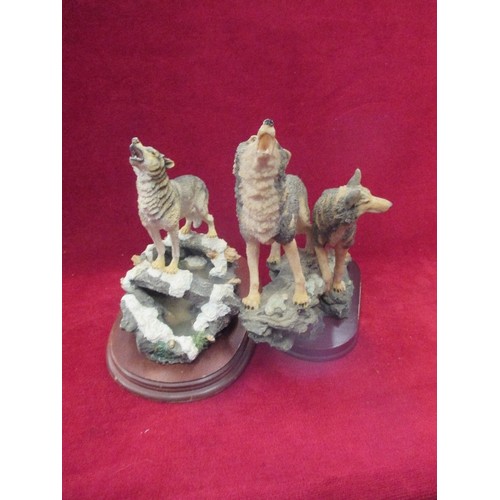 286 - 2 WOLF ORNAMENTS