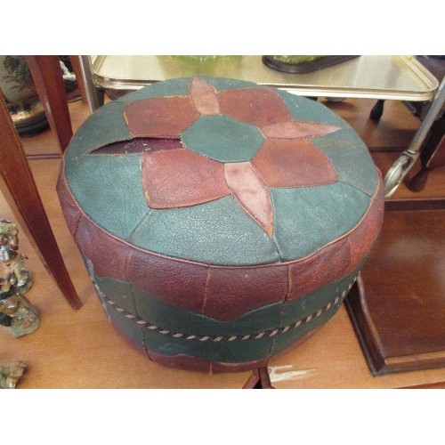 299 - VINTAGE LEATHERETTE POUFFE