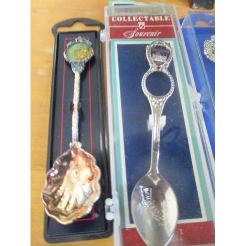 306 - 9 X COLLECTORS SOUVENIR SPOONS - MOSTLY BOXED