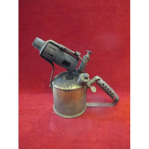 337 - VINTAGE BRASS BLOW TORCH