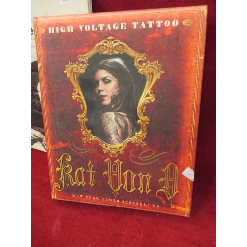 332 - 3 X BOOKS INCL BANKSY WALL & PIECE, TATTOO STYLE, HIGH VOLTAGE TATTO BY KAT VON A