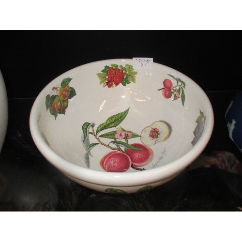 212 - PORTMEIRION BOWL, WEDGWOOD JASPERWARE BOWL & LARGE VASE