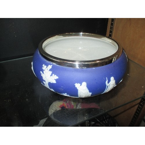 212 - PORTMEIRION BOWL, WEDGWOOD JASPERWARE BOWL & LARGE VASE