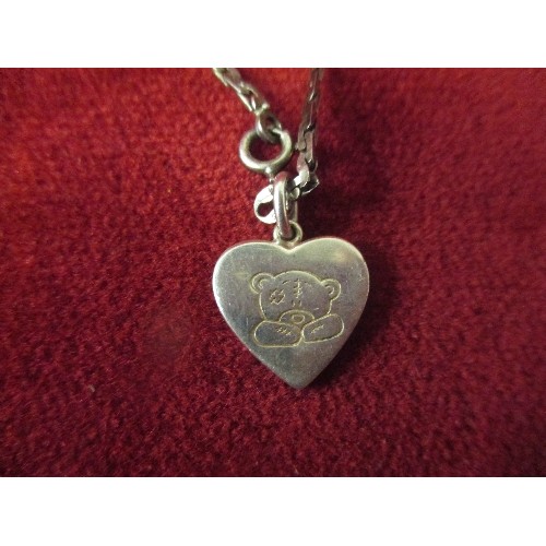 25 - 925 SILVER CHAIN WITH TEDDY BEAR HEART AND DOG PENDANT