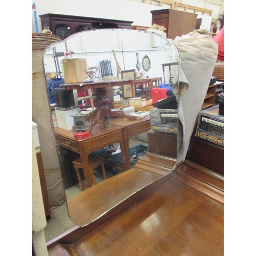 352 - 1940'S / 50'S OAK DRESSING TABLE WITH MIRROR