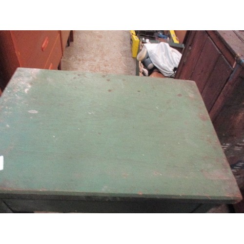 388 - VINTAGE GREEN PAINTED TABLE OR STOOL