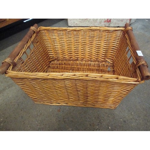 450 - LARGE WICKER LAUNDRY BASKET