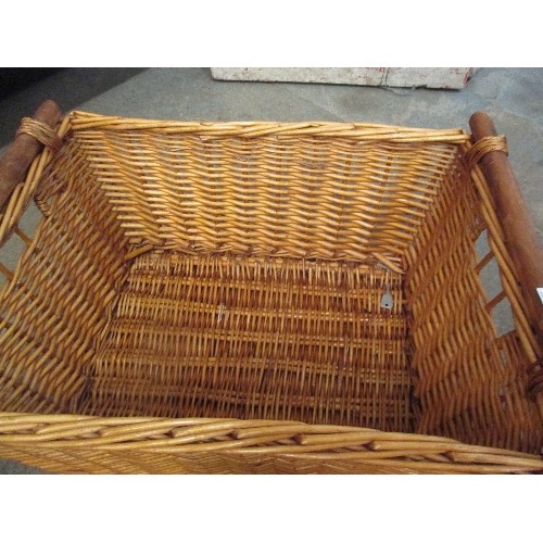 450 - LARGE WICKER LAUNDRY BASKET