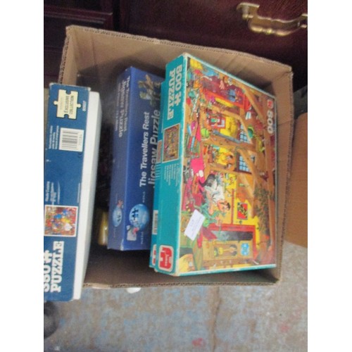 473 - BOX FULL OF JIGSAW PUZZLES AND OTHER BOARD GAMES