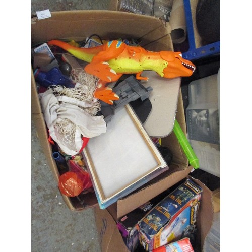 493 - BOX OF CHILDRENS TOYS INC DINOSAURS, GAMES ETC