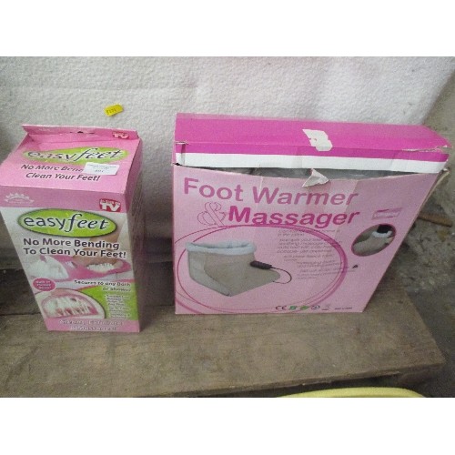 501 - EASY FEET FOOT CLEANER (AVOIDS BENDING) AND A FOOT WARMER AND MASSAGER