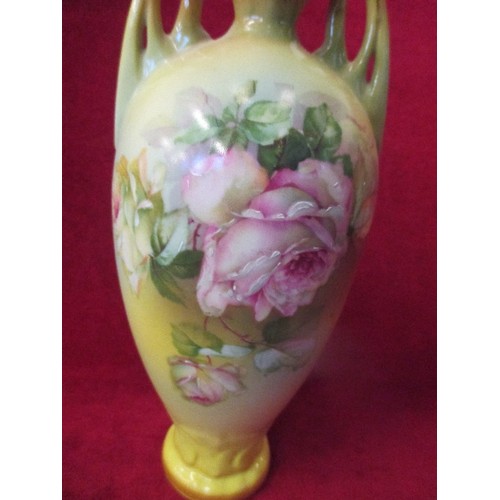 5 - ART NOUVEAU PORCELAIN VASE DECORATED WITH ROSES - 25CM