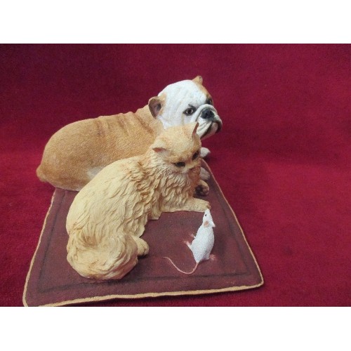 7 - SHERRATT & SIMPSON BULLDOG, CAT AND MOUSE GROUP - 18CM X 10CM