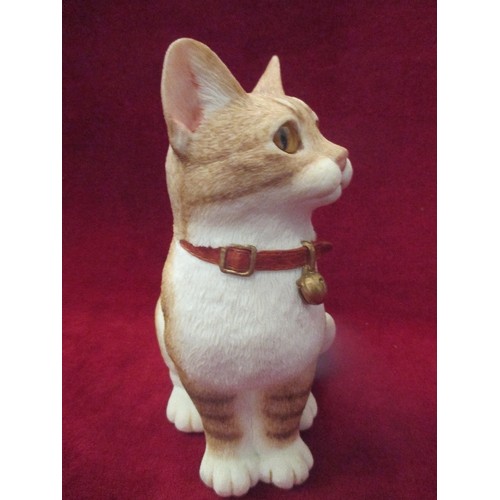 12 - SHERRATT & SIMPSON MODEL OF A SEATED CAT WITH COLLAR - 17CM