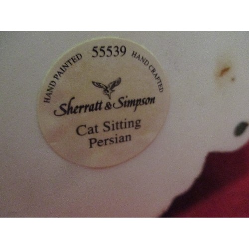 14 - SHERRATT & SIMPSON MODEL OF A PERSIAN CAT SITTING - 18CM