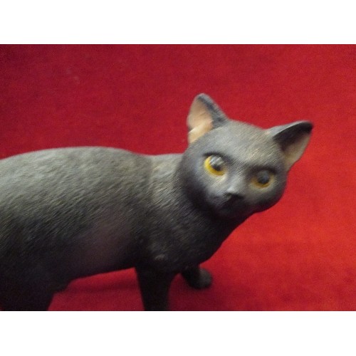 15 - SHERRATT & SIMPSON MODEL OF A BLACK CAT STANDING - 18CM X 20CM