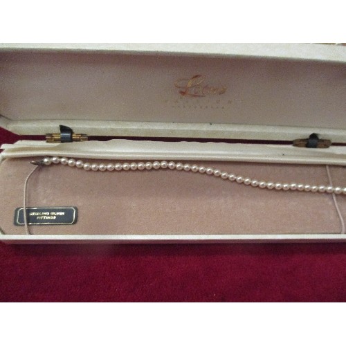 20 - VINTAGE LOTUS PEARL BRACELET IN BOX AND DOUBLE STRAND NECKLACE WITH BOX