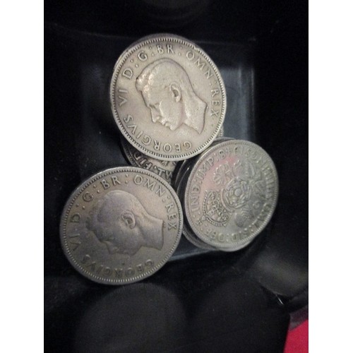 29 - QUANTITY OF COINS INCL FLORINS & SIXPENCES - GEORGE VI AND ELIZABETH II