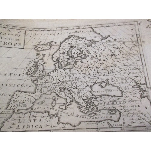 43 - COLLECTION OF 18TH CENTURY ENGRAVINGS AND MAPS - INCLUDES MAP OF ANCIENT EUROPE, MAP OF EGYPT, SEVER... 