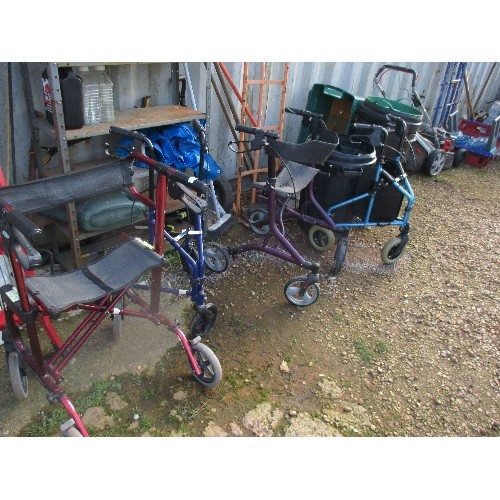 535 - 4 X MOBILITY AID ROLLATORS / STROLLERS