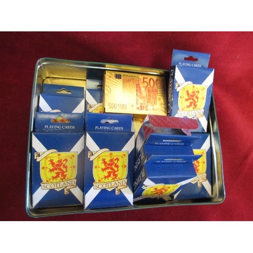 67 - QUANTITY OF SCOTLAND PLAYING CARDS & 1 PACK OF 500 EURO PLAYING CARDS