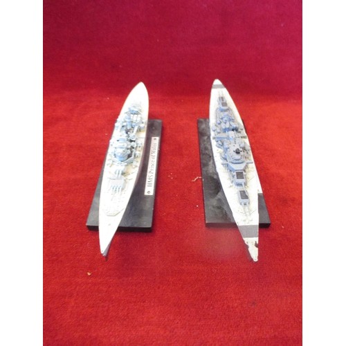 85 - 2 SHIP MODELS HMS PRINCE OF WALES & BISMARCK