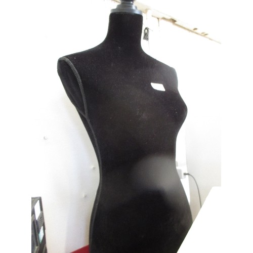 108 - BLACK VELVET MANNEQUIN TORSO