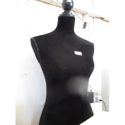 108 - BLACK VELVET MANNEQUIN TORSO