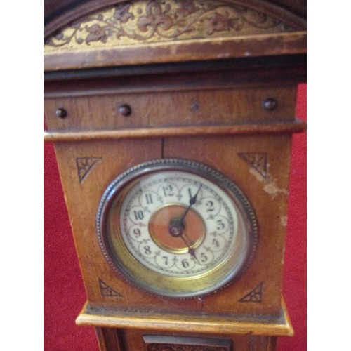 115 - MINIATURE WIND-UP GRANDFATHER CLOCK 28CM