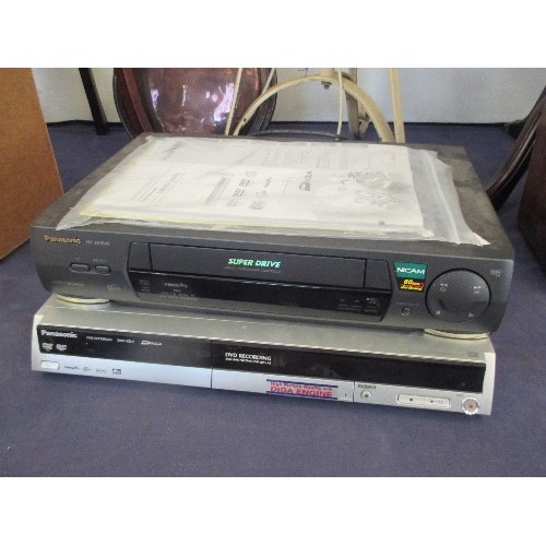 122 - PANASONIC DVD PLAYER, PANASONIC VHS RECORDER & A PORTABLE RADIO CASSETTE PLAYER