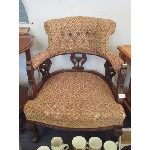 136 - EDWARDIAN BEDROOM CHAIR FOR RESTORATION