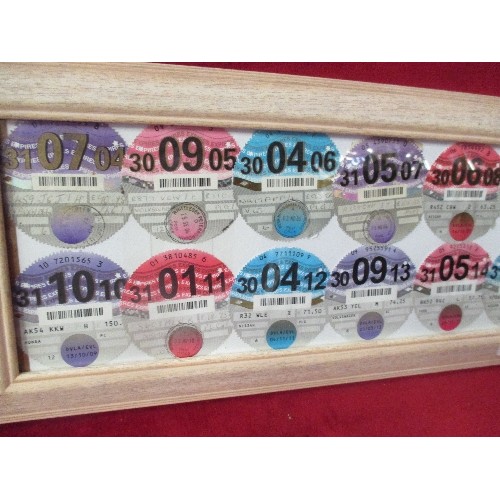 212 - FRAMED CAR TAX DISCS