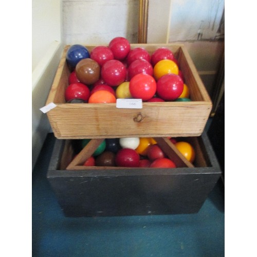 166 - 2 BOXES OF SNOOKER BALLS