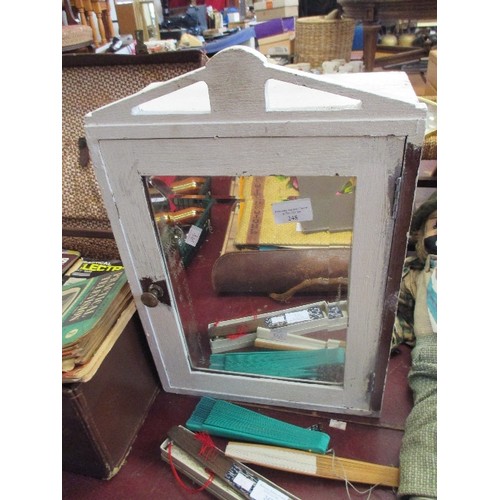 248 - WHITE PAINTED WALL BATHROOM CABINET WITH BEVEL EDGED MIRROR