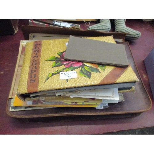 246 - LEATHER FOLDER OF VINTAGE SHEET MUSIC & VARIOUS EPHEMERA INCLUDING SOUVENIR PHOTOS, NORWICH UNION MA... 