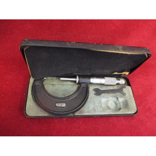 282 - 2 BOXED MICROSCOPES & A BOXED MICROMETER