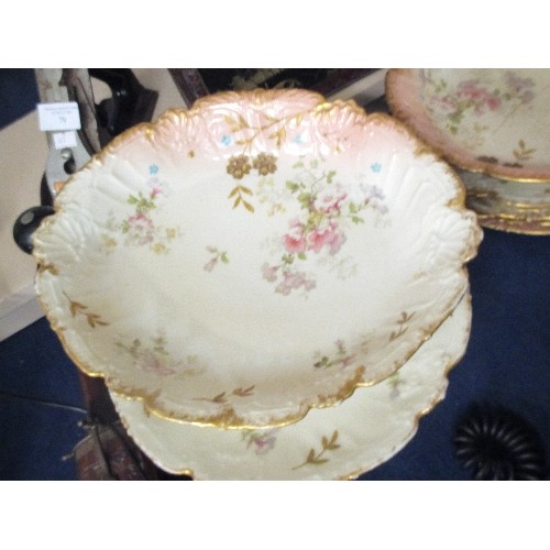 61 - LIMOGES PLATES, BOWLS & CAKE PLATE ON RAISED PEDESTAL