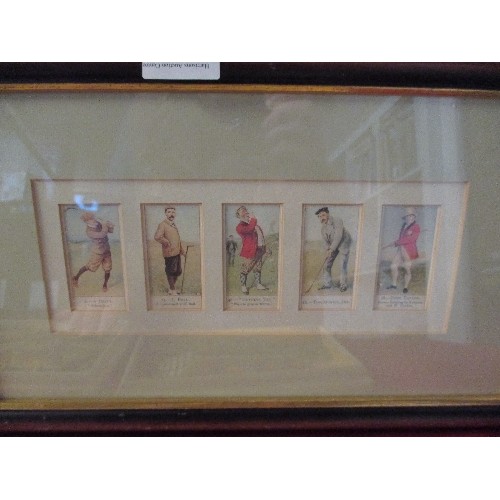 196 - PAIR OF 3D OSBORNE WALL PLAQUES, ASSORTED PICTURES & FRAMED GOLFING CARDS