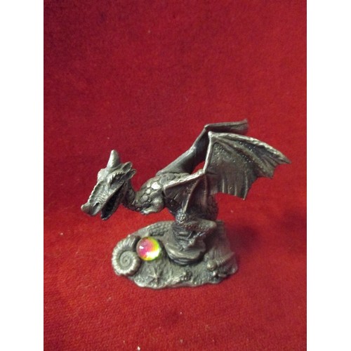 210 - 12 PEWTER DRAGONS