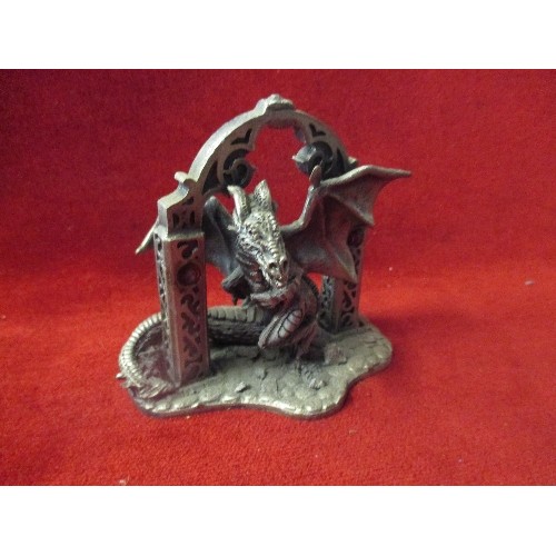 210 - 12 PEWTER DRAGONS