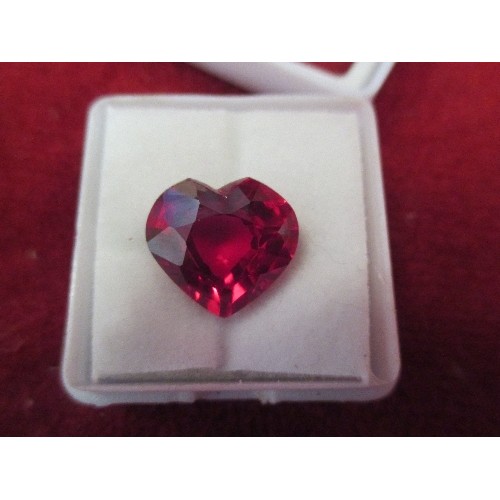 27 - BEAUTIFUL NATURAL RUBY HEART GEMSTONE 10.22 CT WITH LABORATORY CERTIFICATE - 13MM X 12MM