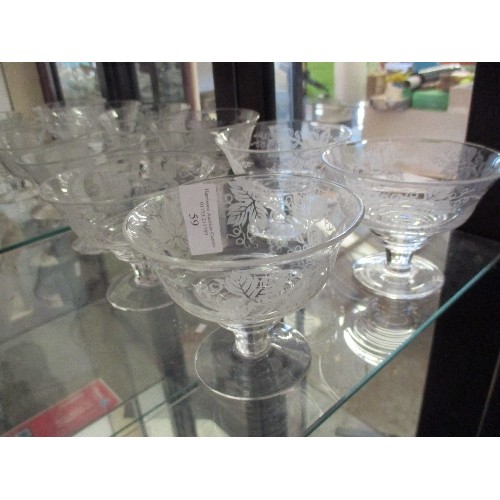 59 - SET OF 6 ETCHED GLASS SUNDAE DISHES